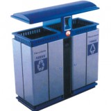 藍頂分類環(huán)保鋼制垃圾桶