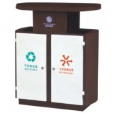 別墅創(chuàng)意雙筒鋼制分類(lèi)垃圾箱