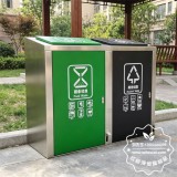 共筑綠色家園戶外小區(qū)240升腳踏式金屬分類垃圾箱的定制之道