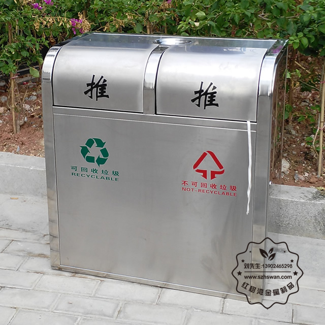 不銹鋼分類環(huán)保垃圾桶圖片003