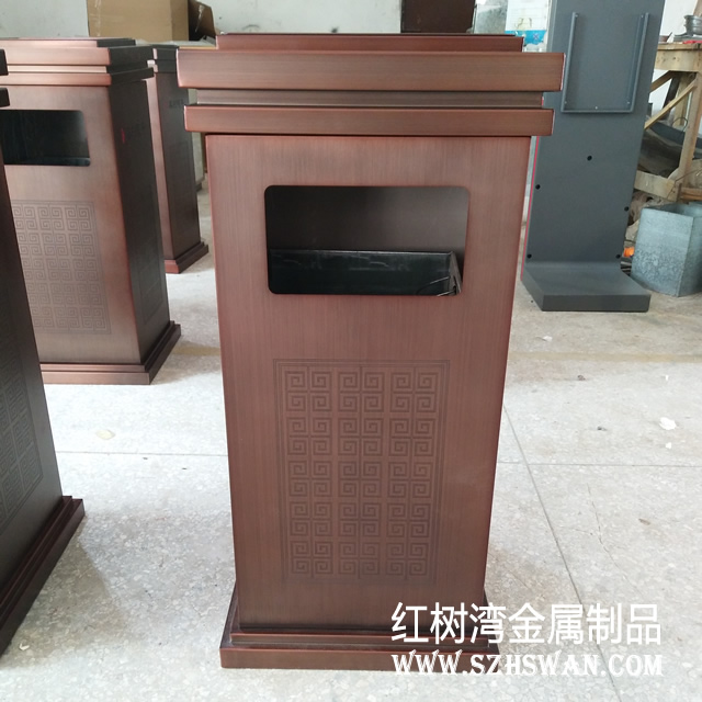 深圳美的院子定制電鍍方形不銹鋼垃圾桶產(chǎn)品