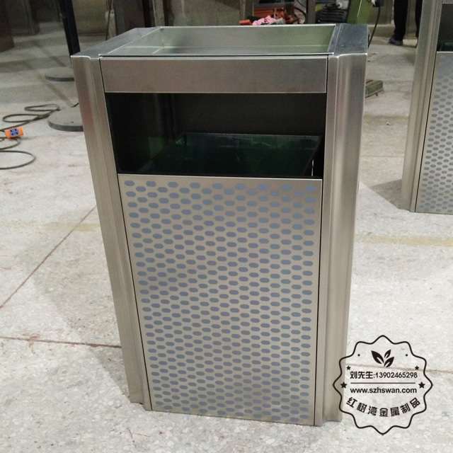 噴塑電梯口室內(nèi)方形不銹鋼果皮箱01