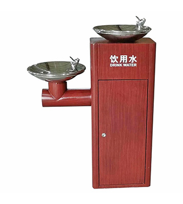 戶外景區(qū)公共轉(zhuǎn)木紋胡桃色不銹鋼飲水機